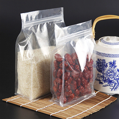 Transparent Block Bottom Standing Pouch
